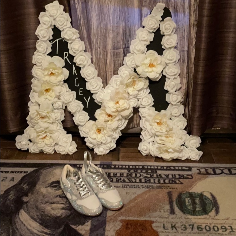 Rhinestone gym shoes